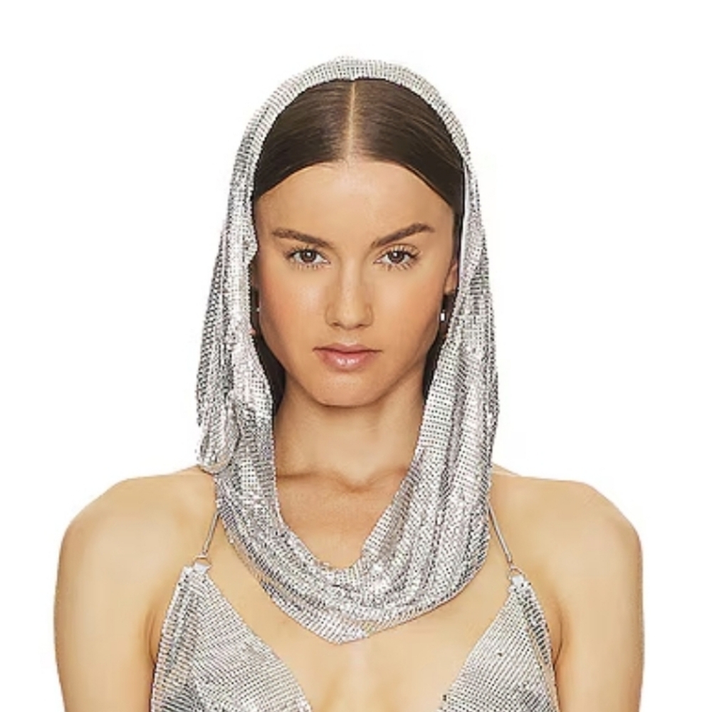 h:ours Bridget Chainmail Hood in Silver (Joan of Arc)